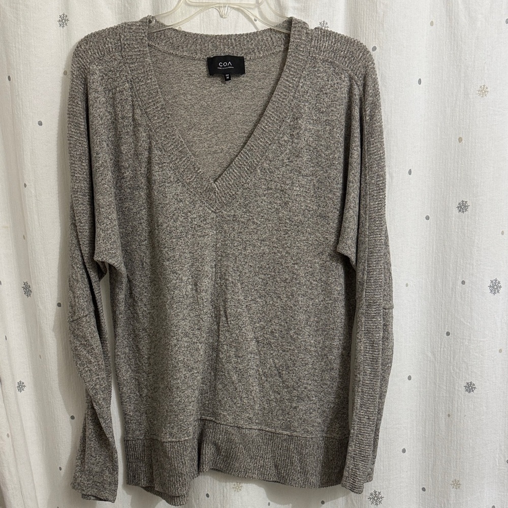 Anthro COA Collection Gray V-Neck Sweater